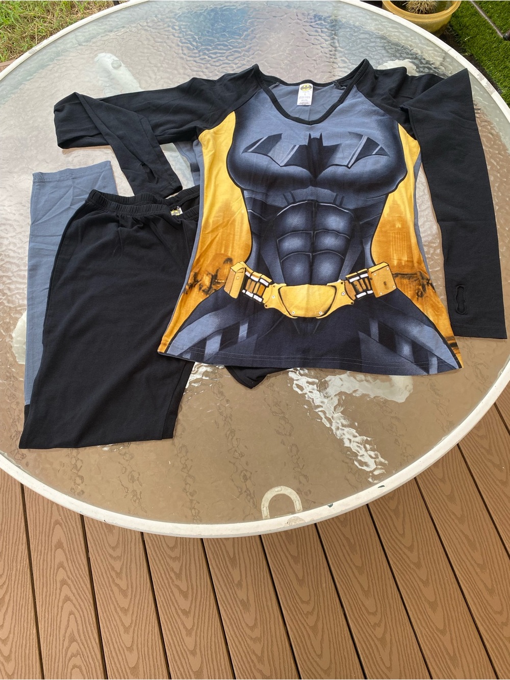 Batman Muscle Chest Pajama/Costume Set - Black & Yellow